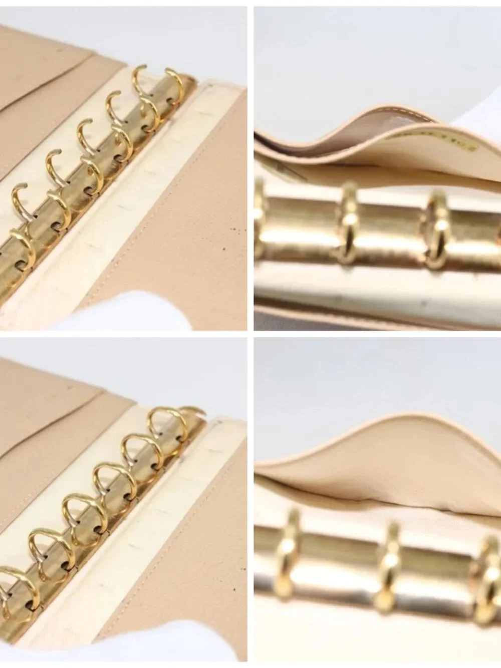 CHANEL Day Planner Cover Leather Beige Gold CC Auth 159060